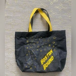 Running Bag Boston Marathon Black Tote Bag with Yellow Stars